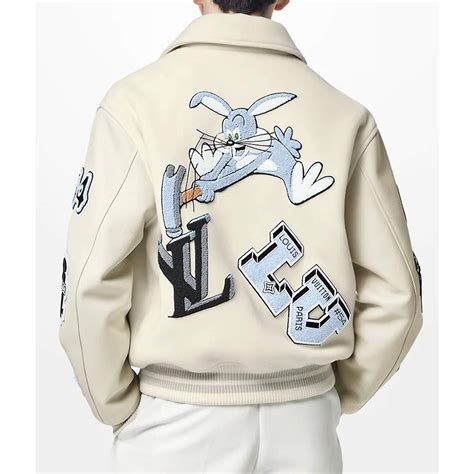 louis vuitton bugs bunny varsity jacket|Louis Vuitton cream bunny skateboard.